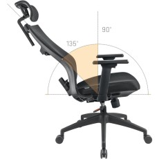 Office Chair Yenkee YGC 500BK FISHBONE Black Mesh and Back Support Max. Weight 120kg