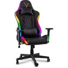 Gaming Chair Yenkee YGC 300RGB STARDUST Black with Scratch Resistant PU Leather 3D Armrest Adjustment and RGB Lighting Max. Load 120kg