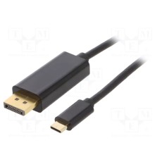 Data Cable Akyga AK-AV-16 USB-C to DisplayPort 4Κ 60Hz Black 1.8m