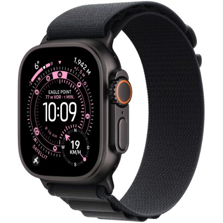Apple Watch Ultra 3 49mm GPS eSIM NFC IP6X Titanium Case Black with Black Alpine Loop