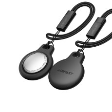 Set Acefast Tag S1 Anti-Lost Tracker Only for iOS Works With Apple Find My Network with Protective Case and Strap Black Pcs.4