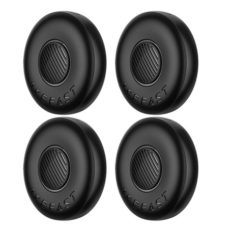 Set Acefast Tag S1 Anti-Lost Tracker Only for iOS Works With Apple Find My Network with Protective Case and Strap Black Pcs.4