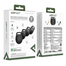 Set Acefast Tag S2 Anti-Lost Tracker Only for iOS Works With Apple Find My Network with Strap Black Pcs.4