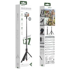 Four-Leg Holder and Selfie Stick Acefast E31 for Devices 4.5"-7.0" Extendable up to 1.77m with Remote Control Black