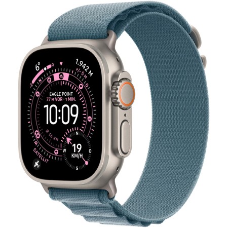 Apple Watch Ultra 3 49mm GPS eSIM NFC IP6X Natural Titanium Case with Light Blue Alpine Loop MEWM4QF/A