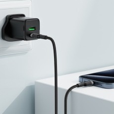 Data Cable Acefast C22-03 USB-C to USB-C Braided USB2.0 3A 60W 1.2m Black