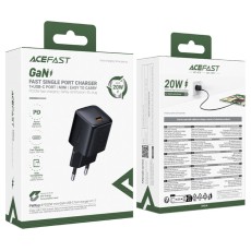 Travel Charger Acefast A117 Mini Fast Charging USB-C PD20W 3A GaN Black