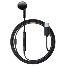 Hands Free Acefast L9 Single Earphone USB-C with HD Mic Compatible with All USB-C Devices Black 1.2m