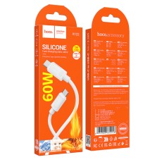 Data Cable Hoco X122 Benefit USB-C to USB-C PD60W 3A Fast Charging White 1m