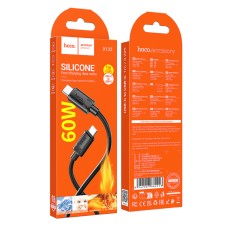 Data Cable Hoco X122 Benefit USB-C to USB-C PD60W 3A Fast Charging Black 1m