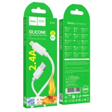 Cable Hoco X122 USB-A  to Lightning 2.4A Fast Charging White 1m