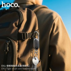 Tracking device Hoco E91J Tiger Keychain with a Carabiner Only for iOS Compatible with Apple Find My Network Black