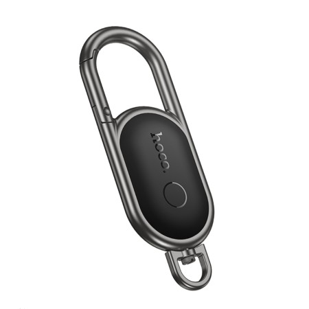 Tracking device Hoco E91J Tiger Keychain with a Carabiner Only for iOS Compatible with Apple Find My Network Black