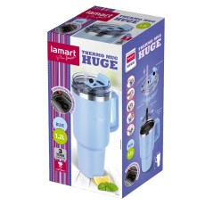 Stainless Steel & Plastic Thermos Cup 1.2L HUGE Lamart LT4087 Blue