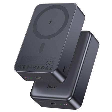 Power Bank Hoco J160B 20000mAh PD20W QC3.0 1xUSB-C and Wireless Charging 15W with LED Battery Indicator Black