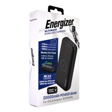 Power Bank Energizer QE20009PQ 20000mAh PD20W 1xUSB-C 1xUSB-A with Wireless Charging 15W and LED Battery Indicator Black