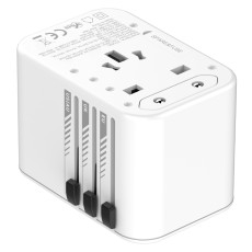 International Adapter Charger Energizer ETC200 US/AU UK EU with 1xUSB-A 18W 2xUSB-C 20W/12W White