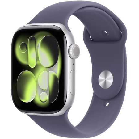 Apple Watch Series 11 (2025) Aluminum 42mm GPS NFC IP6X  Aluminum Case Silver with Sport Band Purple Fog MEU74WF/A