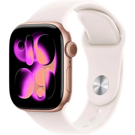Apple Watch Series 11 (2025) Aluminum 42mm GPS NFC IP6X  Aluminum Case Rose Gold with Sport Band Light Blush MEV74WF/A