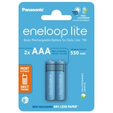 Rechargeable Battery Panasonic Eneloop lite BK-4LCCE/2CP 550 mAh size AAA Ni-MH 1.2V &Tau;&epsilon;&mu;. 2 Eco Pack