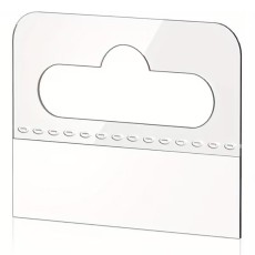 Clear Self-Adhesive Hang Tags with Holes for Retail Display Stands with 3M Tape 4.5cm x 4.5cm
