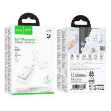 Wireless Doorbell Hoco HI26 20m Range and 38 Sound Options White