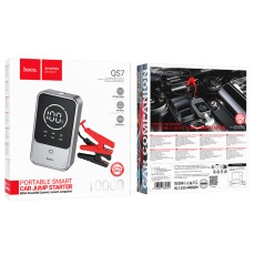 Power Bank Hoco QS7 Source10000mAh PD18W QC with 2xUSB-A and 1xUSB-C Ports LED Battery Display and Emergency Car Battery Attachment 800A Silver