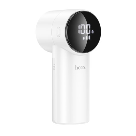Portable Rechargeable Fabric Shaver Hoco HP70 800mAh Six Blades 7800 Rpm 3 Speed Settings and LED Display White