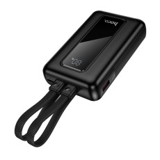 Power Bank Hoco J162 Full Power 10000mAh PD20W+22.5W QC with Input USB-C Output USB Integrated USB+Lighting Cables and LED Battery Display Black