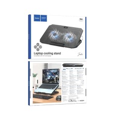 Laptop Cooler Hoco GA4 Jade Black with 7-Level 2 Fans and Lighting for Laptops up to 17"