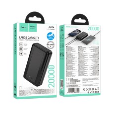 Power Bank Hoco J165A 20000mAh 2xUSB-A 1xUSB-C 1xMicro USB 5V/2A and LED Battery Indicator Black