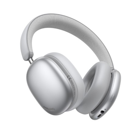 Wireless Stereo Headphone Hoco W63 Triunfo ANC v5.4 500mAh with AUX Port Silver