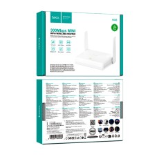 WiFi Router Mini Hoco HI36 Wifi4 300Mbps 2.4GHz 2x5dBi White