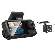 Windshield Cam Hoco DV15 720p HD 150mAh Wifi Ultra Wide Angle Lens 140&deg; 2" Display with Rear Camera 480p Supports MicroSD Card up to 128GB Black