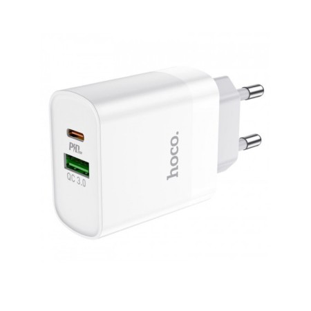 Travel Charger Hoco DC82 1xUSB-C PD20W 1xUSB-A 18W QC White