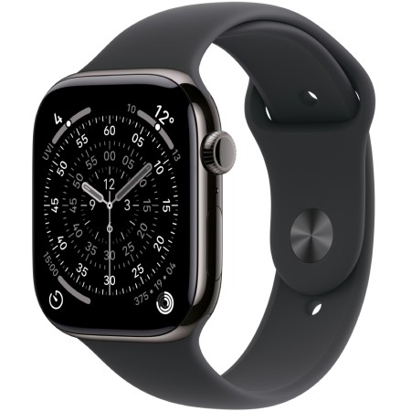 Apple Watch Series 11 5G (2025) Aluminum 42mm GPS eSIM NFC IP6X Aluminum Case Slate with Black Sport Band