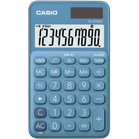 Calculator Dual 10 Digits LCD Display Casio SL-310UC-BU Blue