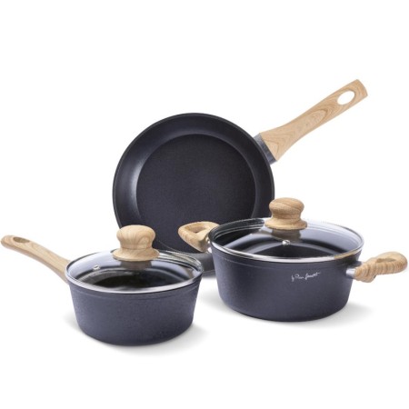 NATUR Aluminum Non-stick Cookware Set 3pcs Lamart LT1282 Black