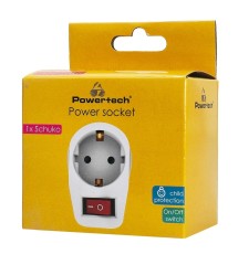 POWERTECH &alpha;&nu;&tau;ά&pi;&tau;&omicron;&rho;&alpha;&sigmaf; &rho;&epsilon;ύ&mu;&alpha;&tau;&omicron;&sigmaf; PT-810, 1x schuko, 16A, &lambda;&epsilon;&upsilon;&kappa;ό&sigmaf;