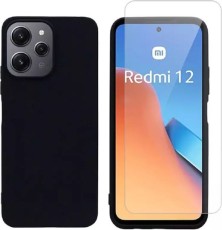 Vivid Set Silicone Matte Case + Tempered Xiaomi Redmi 12 Black