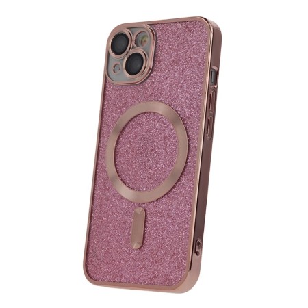Glitter Chrome Mag case for iPhone 12 6,1" pink