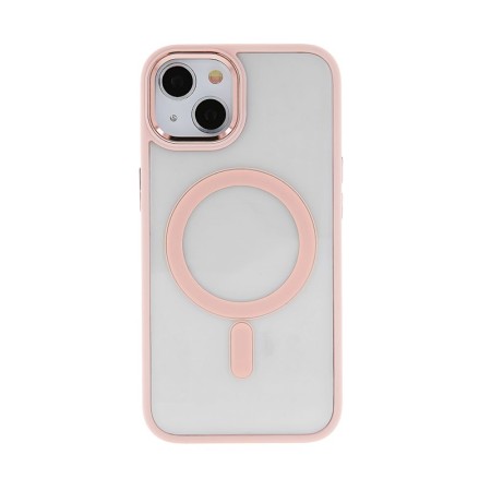 Satin Clear Mag case for iPhone 15 6,1" pink